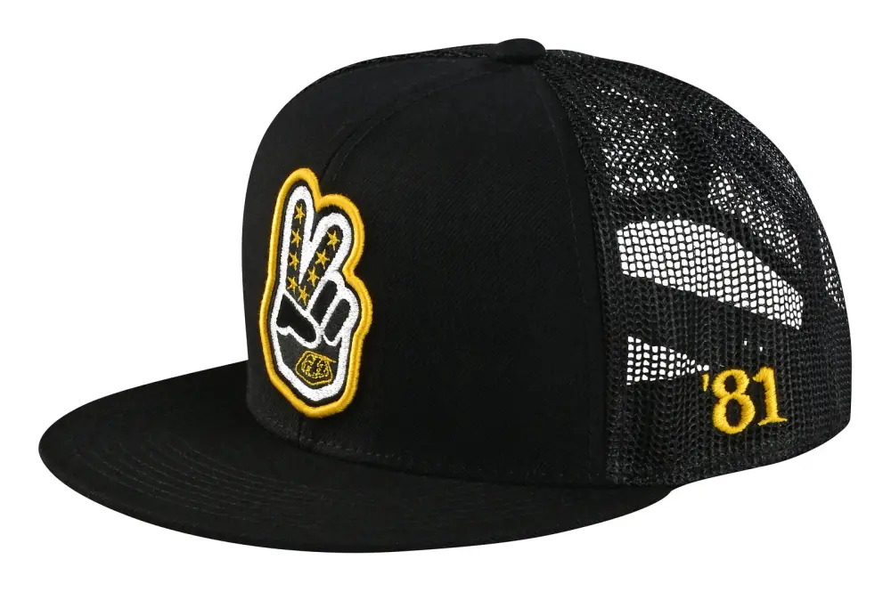 Troy Lee Designs Jockey Snapback Peace Out Negro para DJs Principiantes