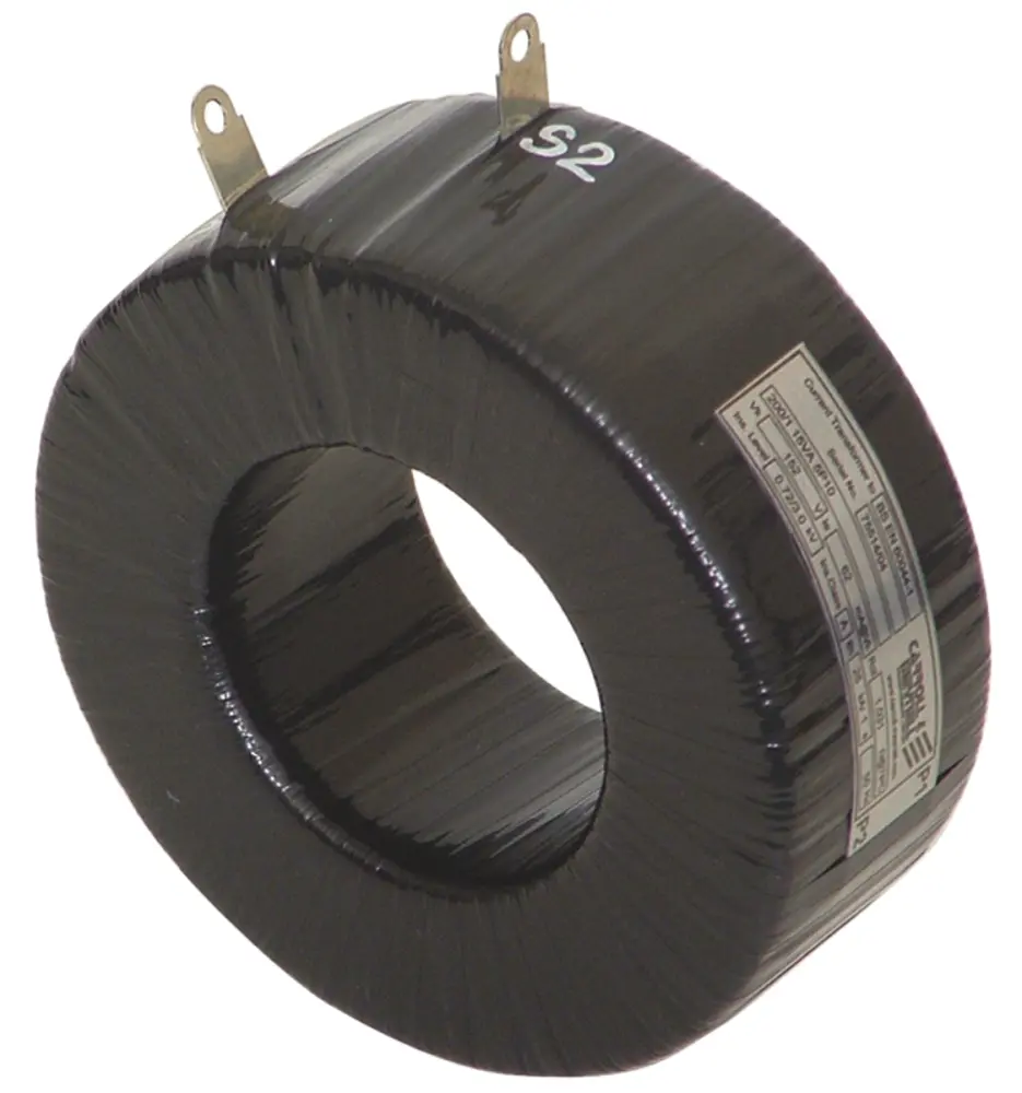Transformador de corriente Carroll & Meynell CMCT, entrada 500A, ratio: 500:1, Ø int. 87mm, dim. 157 (diámetro) x 63...
