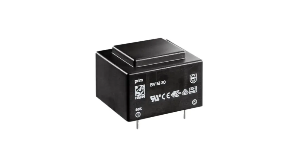 Transformador de PCB, 9V ac, Montaje en PCB, Potencia 2.6VA | BV EI 304 2041 Hahn