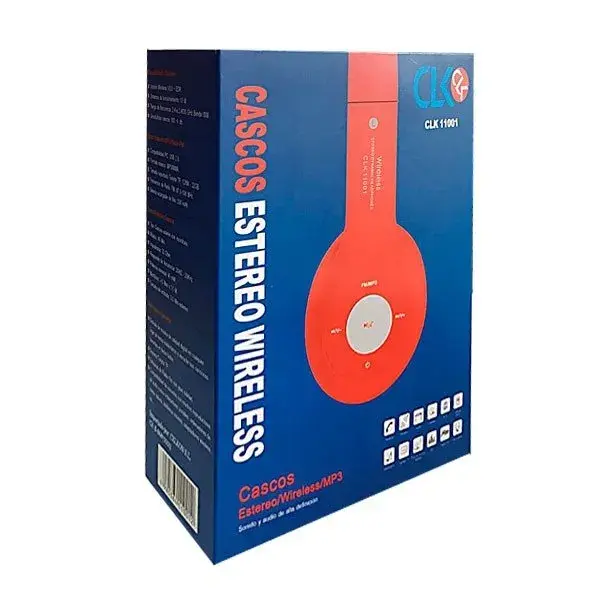 Auriculares estéreo CLK 11001 mp3 bluetooth negro | Envío Rápido