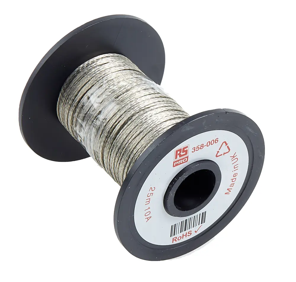 Cable trenzado, área transversal 0.5 mm², 10 , long. 25m, 1.9 x 0.6 mm