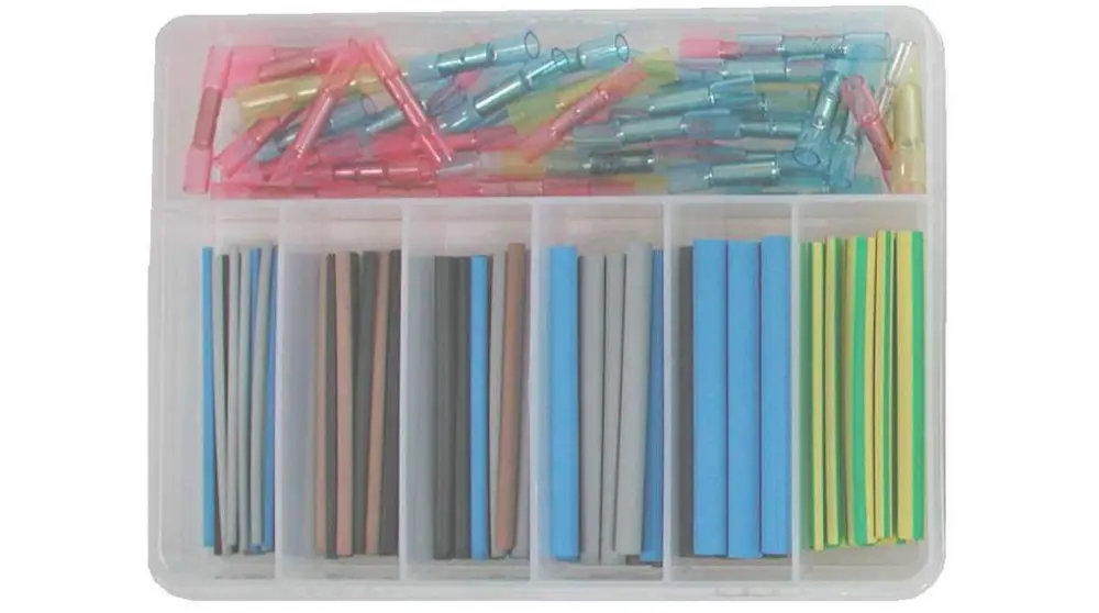 Kit de tubos termorretráctiles DSG-Canusa Negro, Azul, Marrón, Transparente, Verde/Amarillo, Gris, Rojo, Amarillo, | DER...