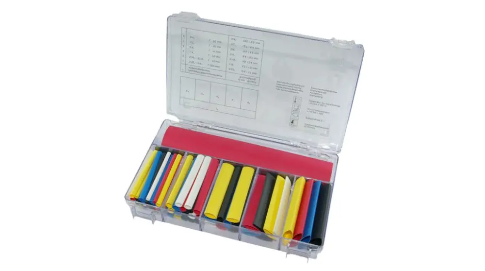 Kit de tubos termorretráctiles NEMIQ Negro, Azul, Rojo, Blanco, Amarillo, contracción 0.0840277777777778 | DERAY SET 1000