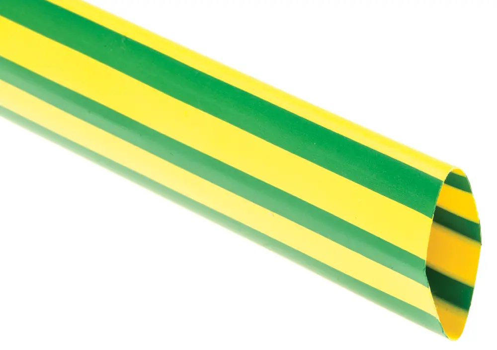 Tubo termorretráctil TE Connectivity de Poliolefina Verde/Amarillo, contracción 2:1, Ø 19mm, long. 1.5m | DCPT-19/9-45-...