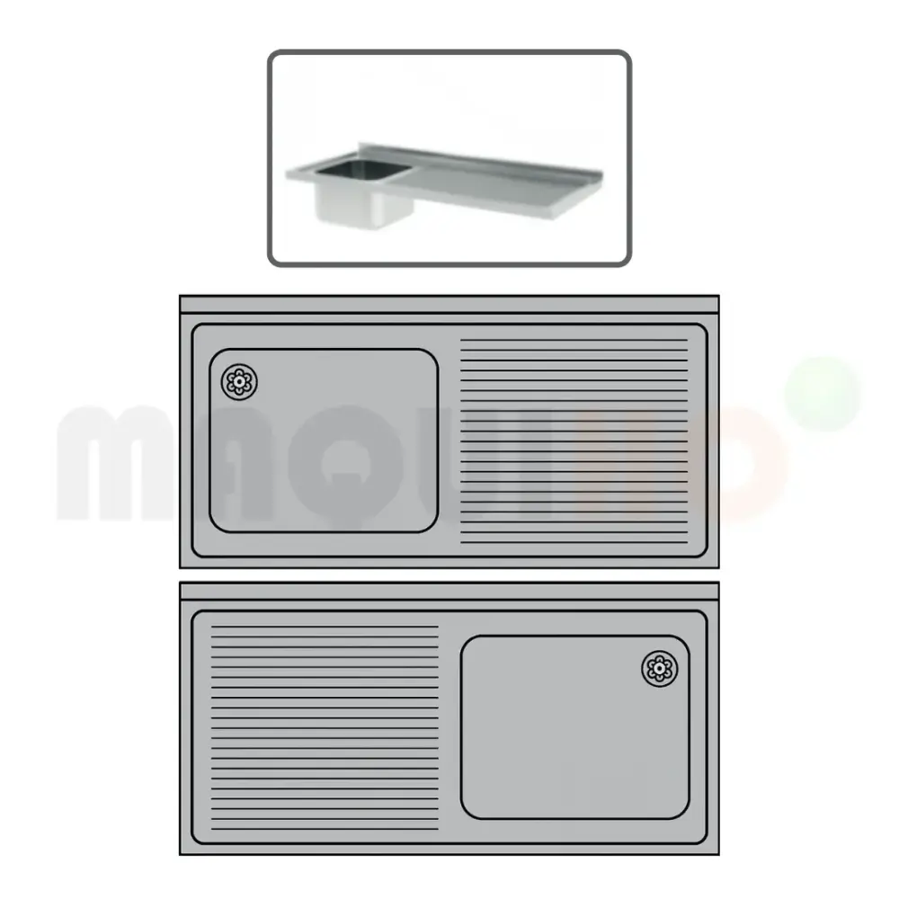 FREGADERO ECO SOLDADO H.850 ECO6014D 1400x600