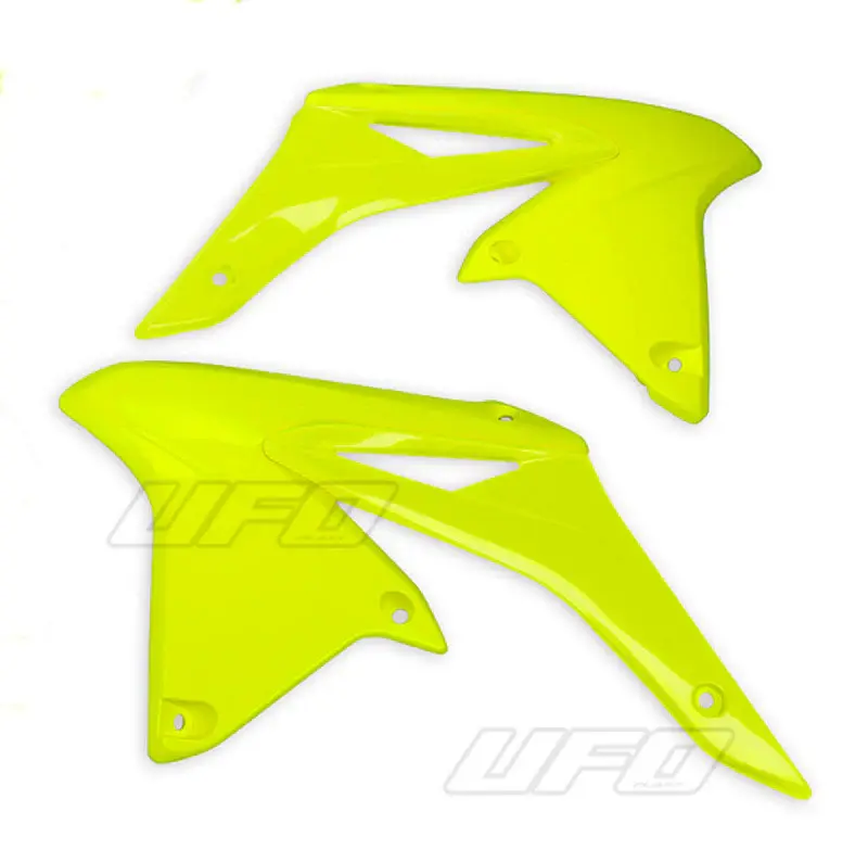 Plásticos laterales de radiador UFO Suzuki amarillo fluor (Resistente al Agua)