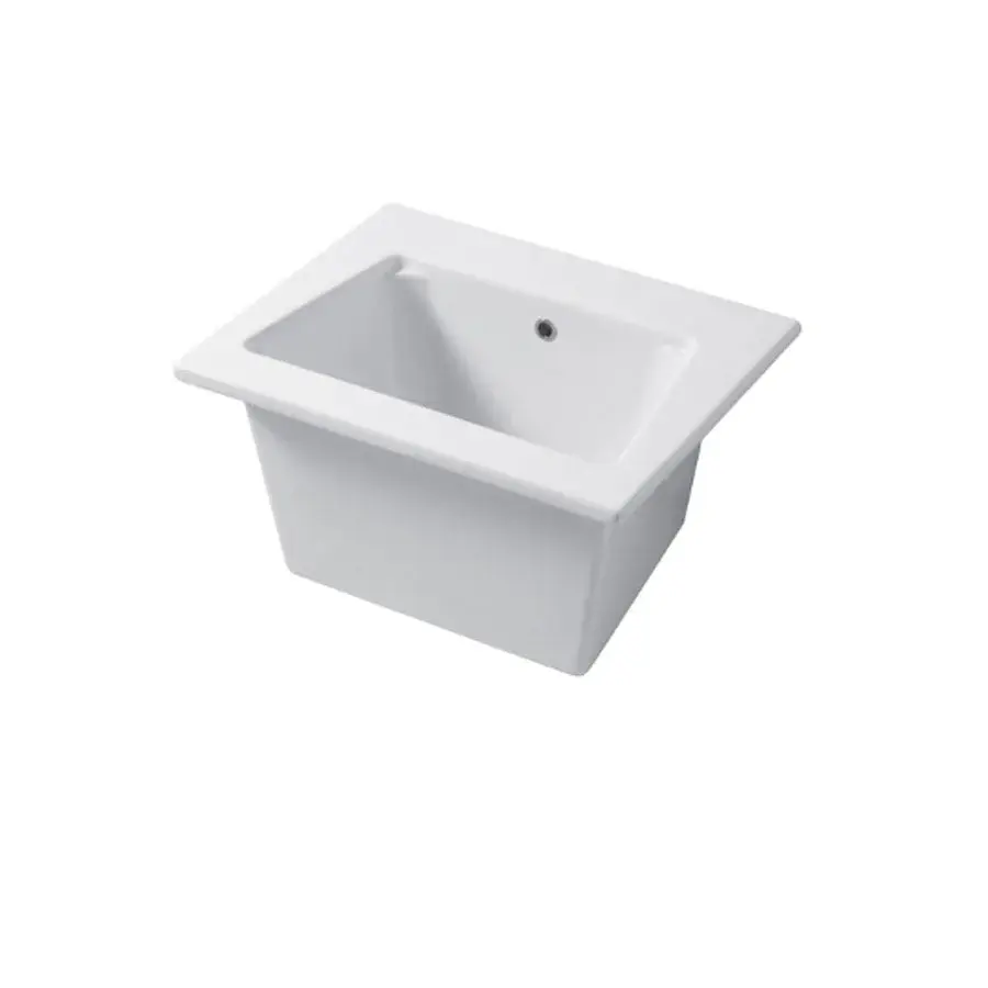 Alta Velocidad Lavabo de interior de apoyo o empotrado en cerámica blanca deslumbrante 61x51cm Disegno-Ceramica