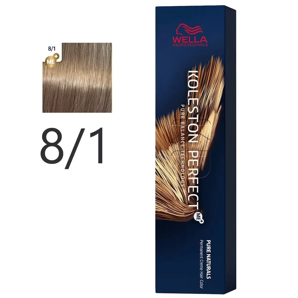 Wella - Crema Permanente Koleston PerfectMe+ 8/1 Rubio Preciso Ceniza 60 ml