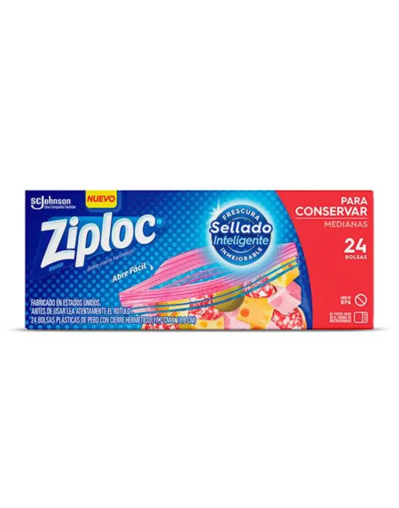 Ziploc Bolsa Hermetica Mediana para Conservar 24 unid para Copias de Seguridad