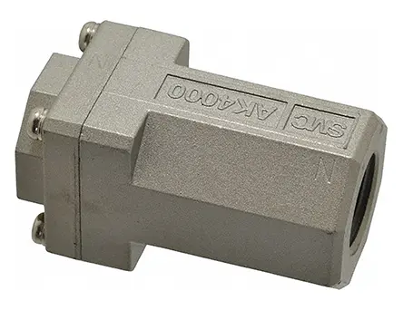 Válvula antiretorno SMC, AK, Roscado, entrada NPT 1/2 hembra, Salida NPT 1/2 hembra, 0.02 to 1MPa, NPT | AK4000-N04