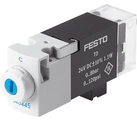 Electroválvula neumática Festo, Serie MHA1, Función 3/2 Open, Single Solenoid, Sistemas eléctricos | MHA1-M1LH-3/2O-0,...