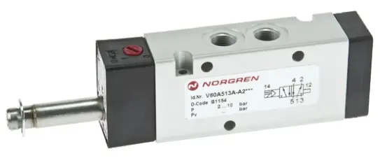 Electroválvula neumática Norgren, Serie V61, Rosca G 1/4, Función 5/2, Piloto/Resorte, 1300l/min | V61B5D7A-XA090