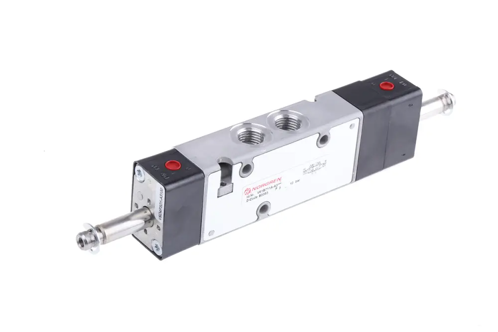 Electroválvula neumática Norgren, Serie V61, Rosca G 1/4, Función 5/3, Solenoide/Solenoide, 950l/min | V61B711A-A3000