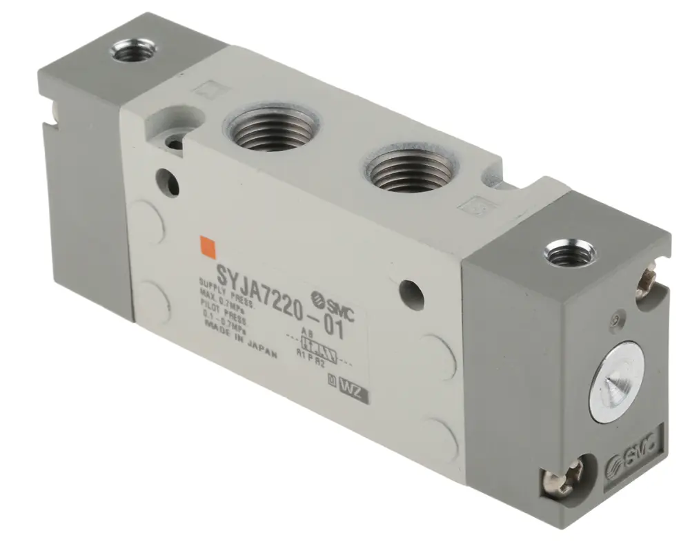 Electroválvula neumática SMC, Serie SYJA7000, Rosca Rc 1/8, Función 5/2, Piloto/Piloto, Independiente, 626l/min | SYJA7...
