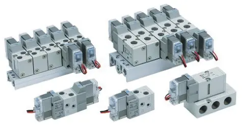 Electroválvula neumática SMC, Serie VF3000, Rosca G 1/4, Función 5/2, Piloto/Piloto, Independiente, 981Nl/min | VF3130-...