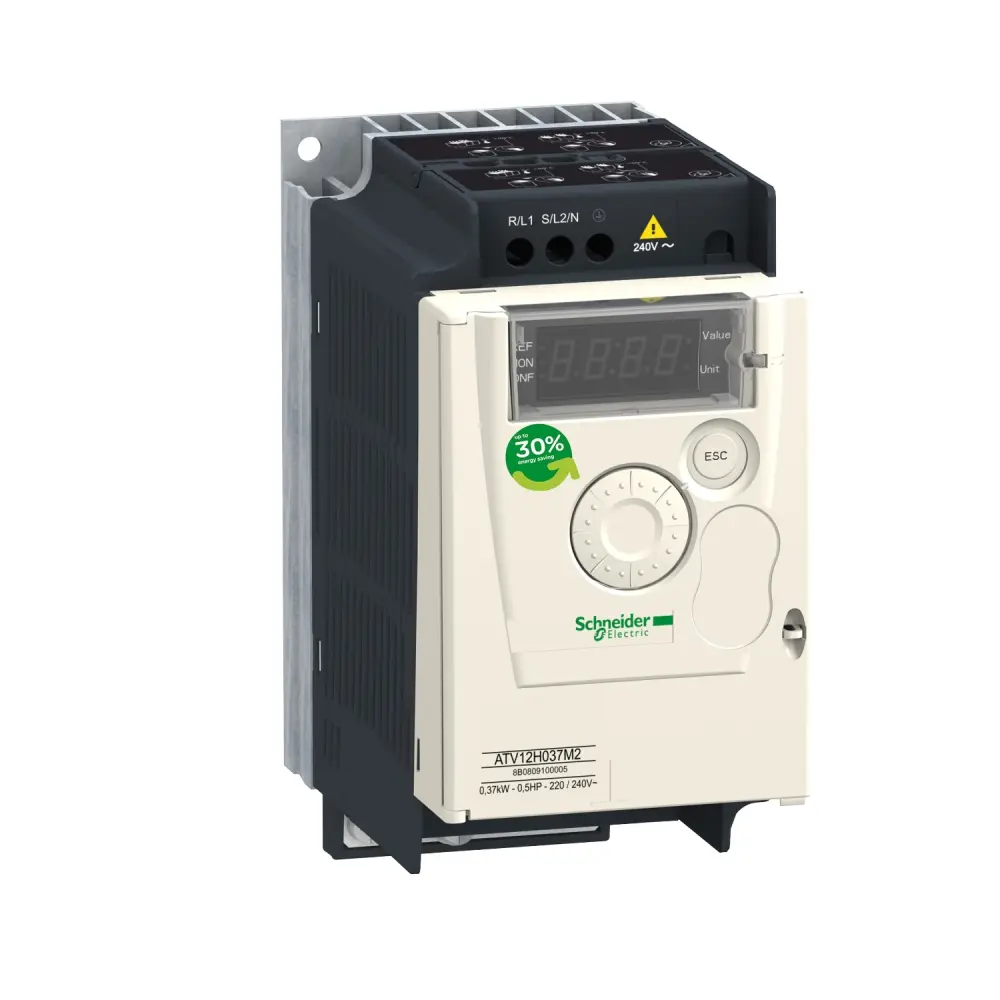 Variador de velocidad Schneider Electric serie Altivar 12, 0.75 kW, 200 → 240 V, 1 fase, 4.2 | ATV12P075M2TQ
