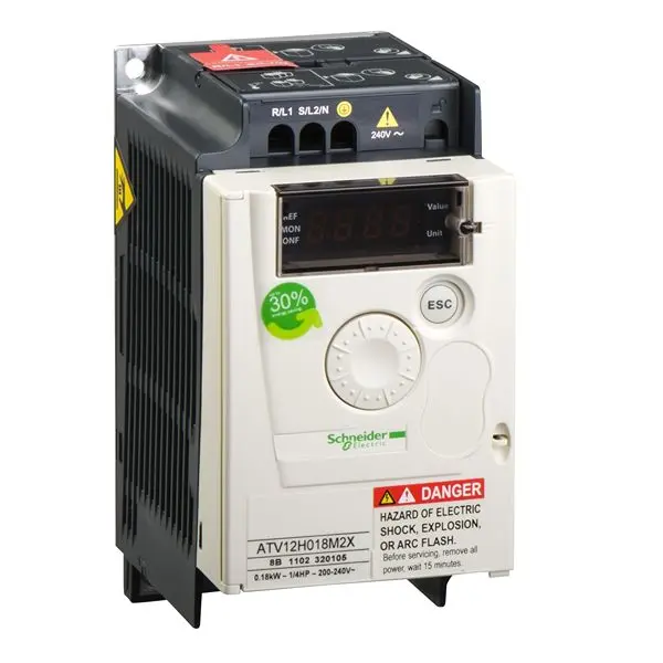 Variador de velocidad Schneider Electric serie Altivar 12, 0,18 kW, 240 V, 1 fase, 1,4 | ATV12H018M2X