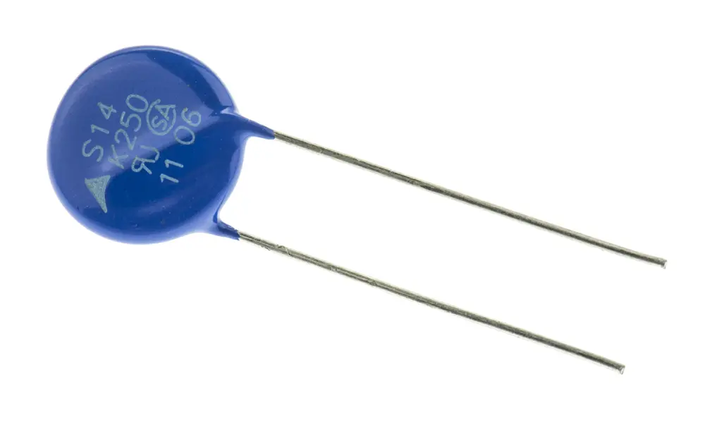 Varistor de óxido metálico EPCOS Standard, tensión de ruptura 390V, 50A, 65J, 490pF, dim. 15.5 (Dia.) x 4.8mm, paso | B...