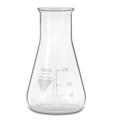 Matraz de laboratorio , Vidrio de borosilicato, 100ml