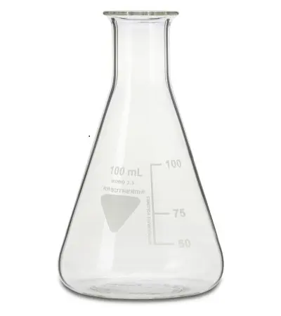 Matraz de laboratorio , Vidrio de borosilicato, 100ml
