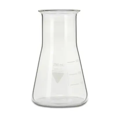 Matraz de laboratorio , Vidrio de borosilicato, 200ml