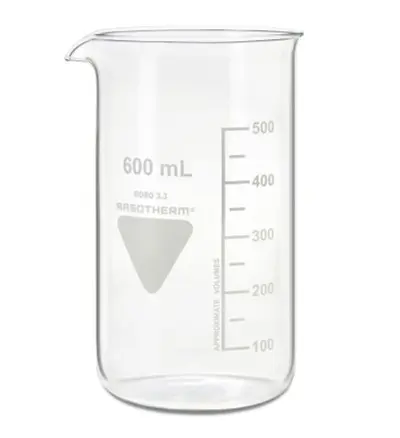 Vaso de precipitado , Vidrio de borosilicato, 600ml