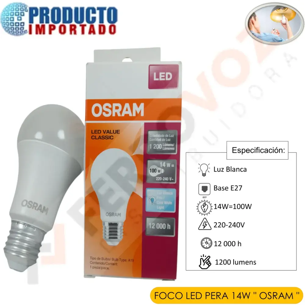 Certificado OEM FOCO LED PERA 14W " OSRAM "