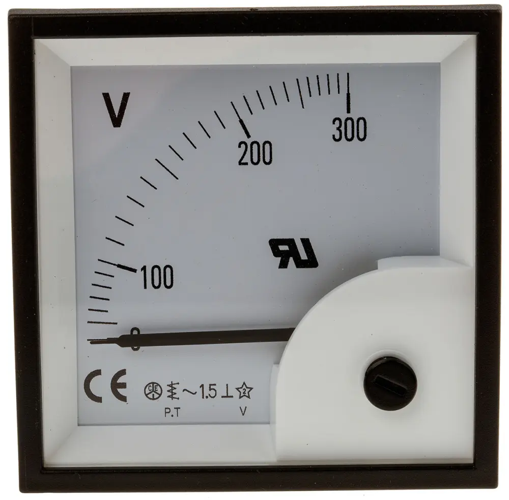 Voltímetro analógico AC , precisión ±1,5%, dim. 68mm x 68mm