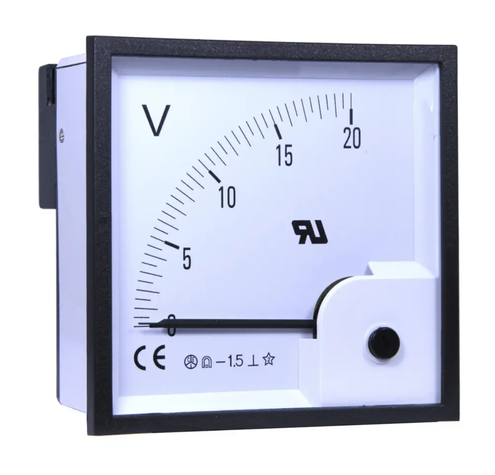 Voltímetro analógico DC , precisión ±1,5%, dim. 92mm x 92mm