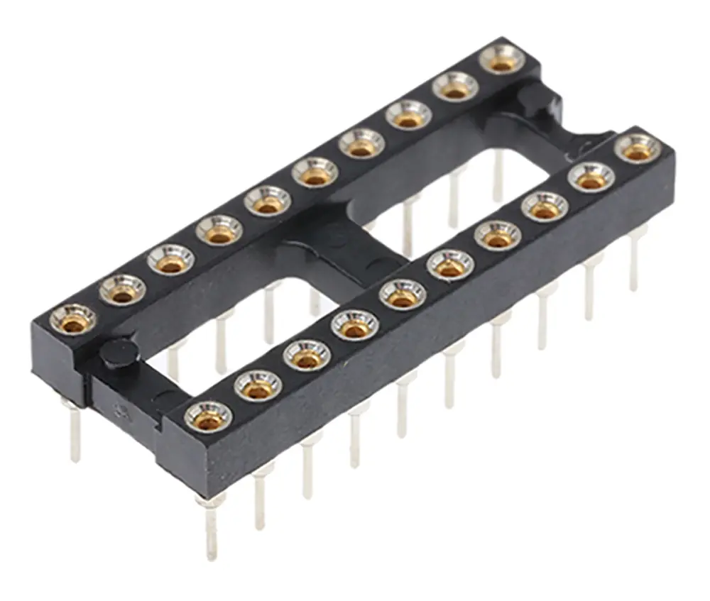 Zócalo DIL E-TEC, paso de 2.54mm, 20 contactos, anch. 7.62mm, montaje orificios pasantes | POS-320-S001-95