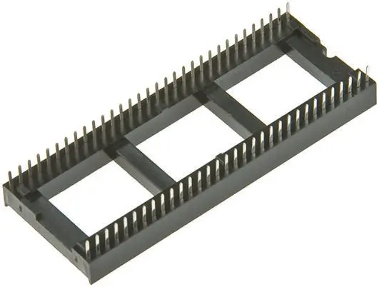 Zócalo DIL Winslow, paso de 1.77mm, 64 contactos, anch. 19.05mm, 10A, montaje orificios pasantes | W3164/607TRC