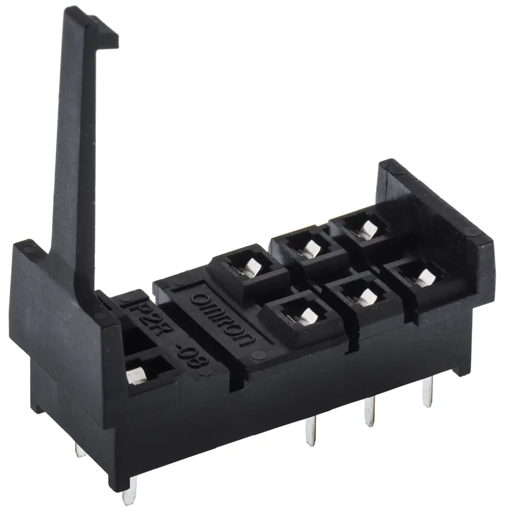 Zócalo de relé Omron P2R para Serie G2RS de 2 polos de 8 contactos, 5A máx., montaje en PCB | P2R-08P